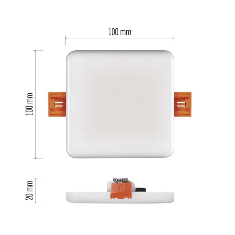 SVIETIDLO LED VIXXO 7,5W ZV2122 NW IP65 štvorec 100×100mm 2