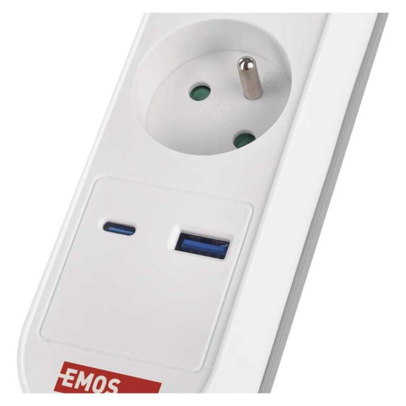 PRODLUŽKA 5Z 3M S VYP.1,5MM+USB A+C FAST 5