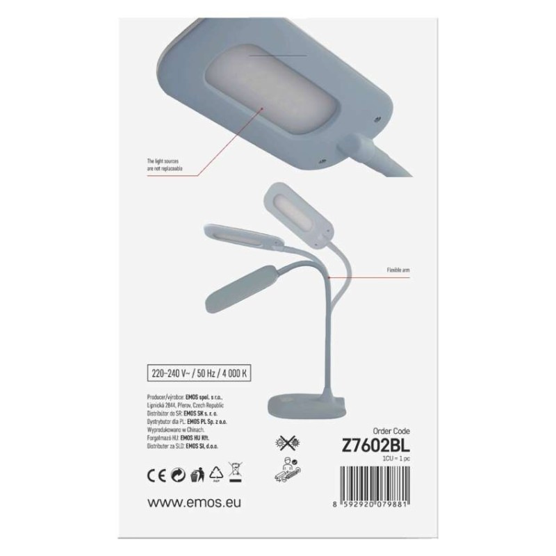 LED STOLNÍ LAMPA STELLA MODRÁ 11