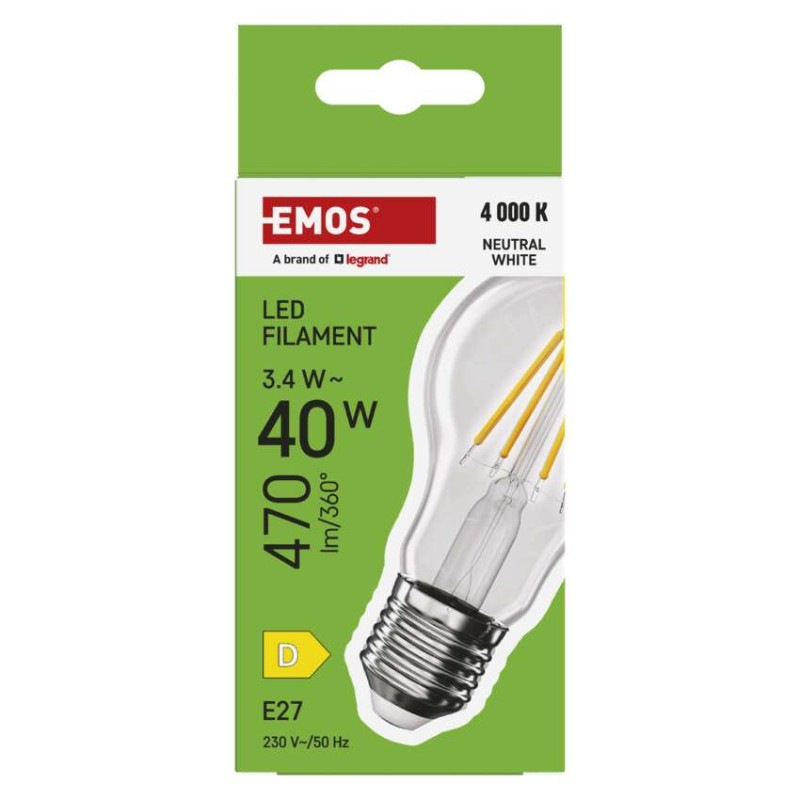 LED FLM A60 3,4W(40W) 470lm E27 NW 5