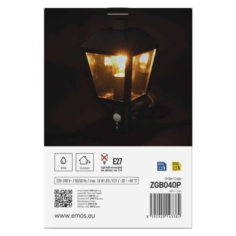 LED ZAHRADNÍ SVÍTIDLO,E27,IP44,MAX 15W,N 13