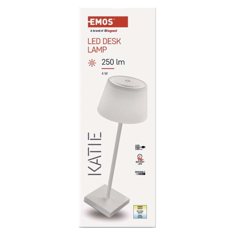 LED STOLNÍ LAMPA KATIE BÍLÁ 11