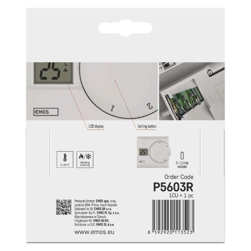TERMOSTAT DRÁT.MANUÁLNÍ P5603R 13
