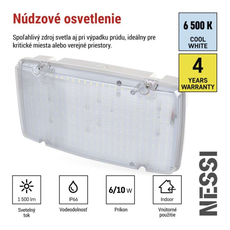 LED NOUZOVÉ SVÍTIDLO NESSI 10W 3h IP66 1