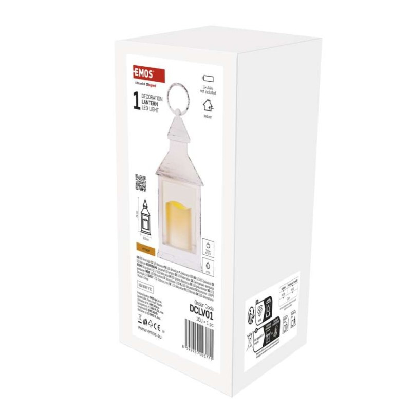 Lucerna antik bílá blikající 3AAA TIMER 1