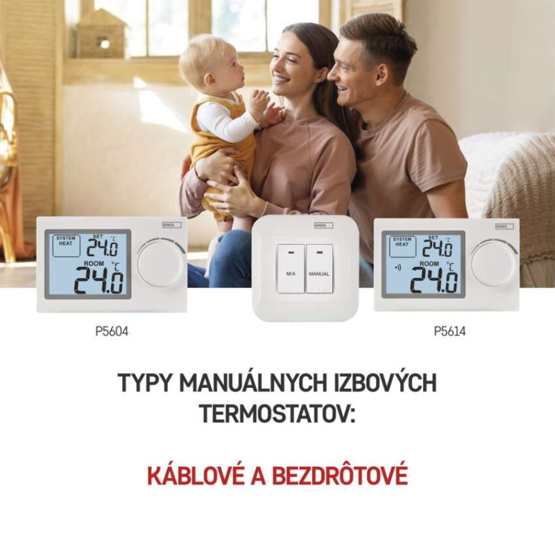 Termostat izbový P5604 digitálny manuálny 5-35*C EMOS 2