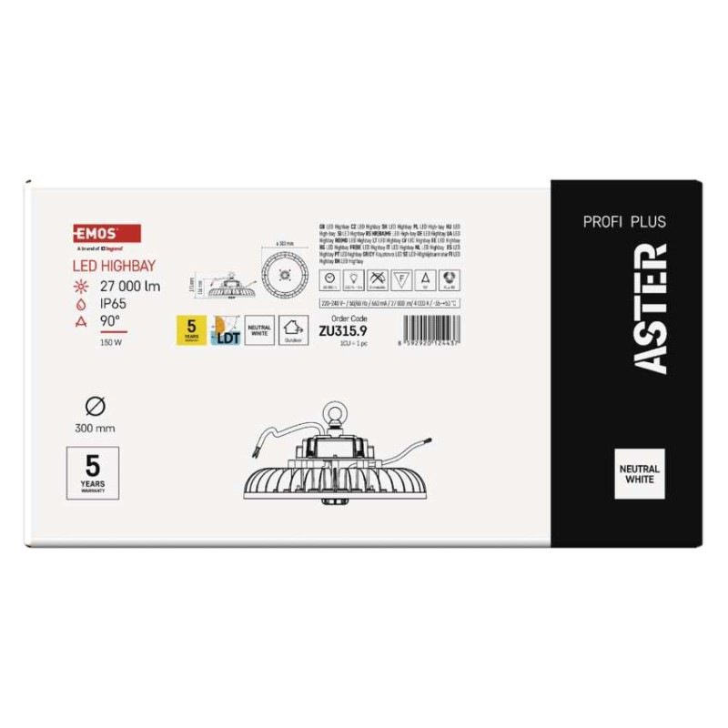 LED HIGHBAY ASTER 150 W 27000LM 90° NW 7