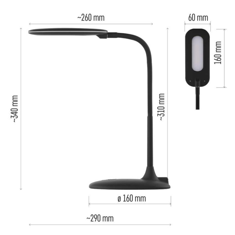 Stolná lampa LED STELLA 400lm,6,5W, čierna Z7602B 1