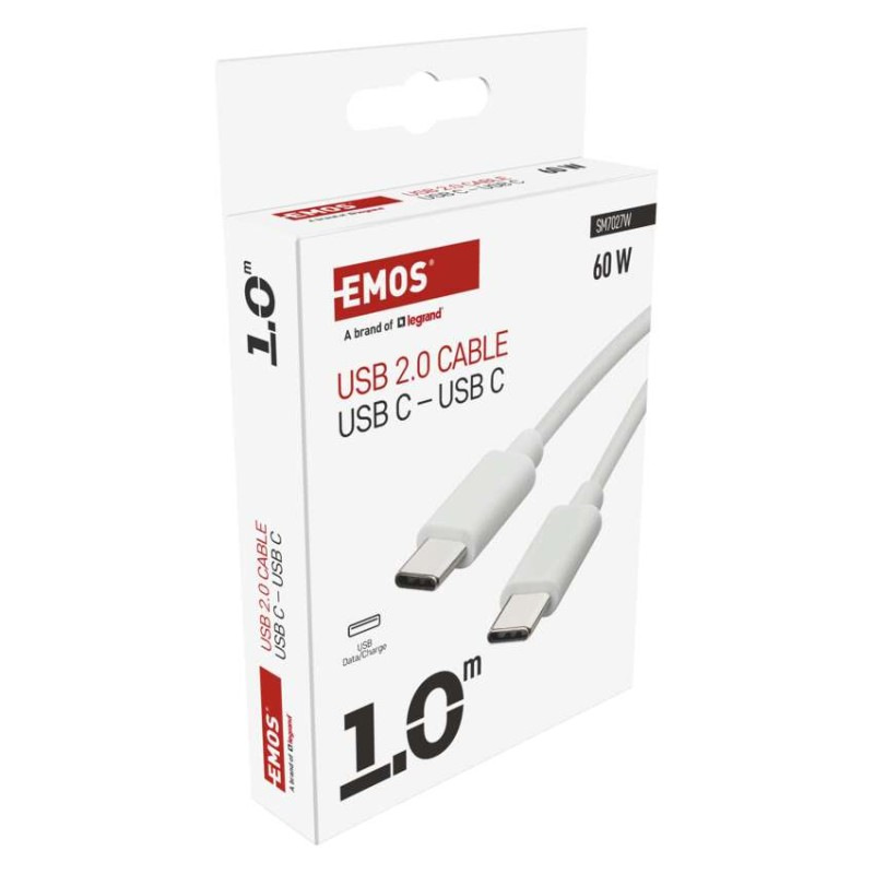 USB 2.0 C/M-C/M 1M BÍLÁ 5