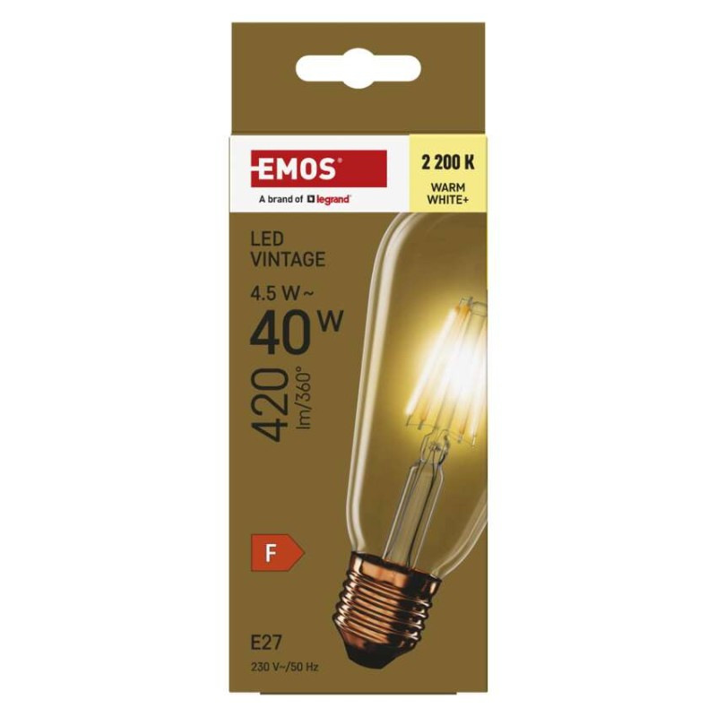 LED VNT ST64 4,5W(40W) 420lm E27 WW+ 8