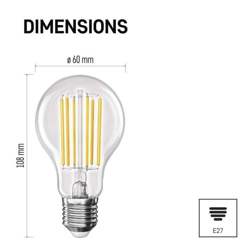 Žiarovka LED FLM 7,2W E27 WW 1521lm 2700K ZF5167 trieda-A 6