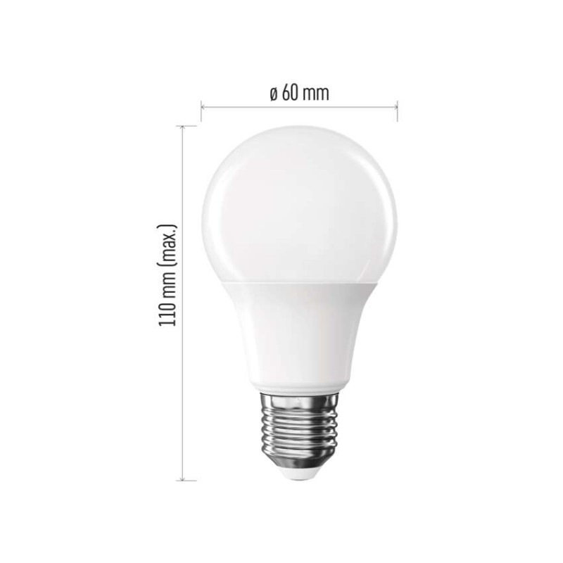 LED BASIC A60 8,8W(60W) 806lm E27 WW