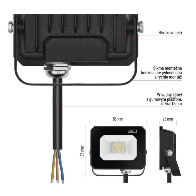 LED REFLEKTOR SIMPO 10W 1000LM IP65 NW 8