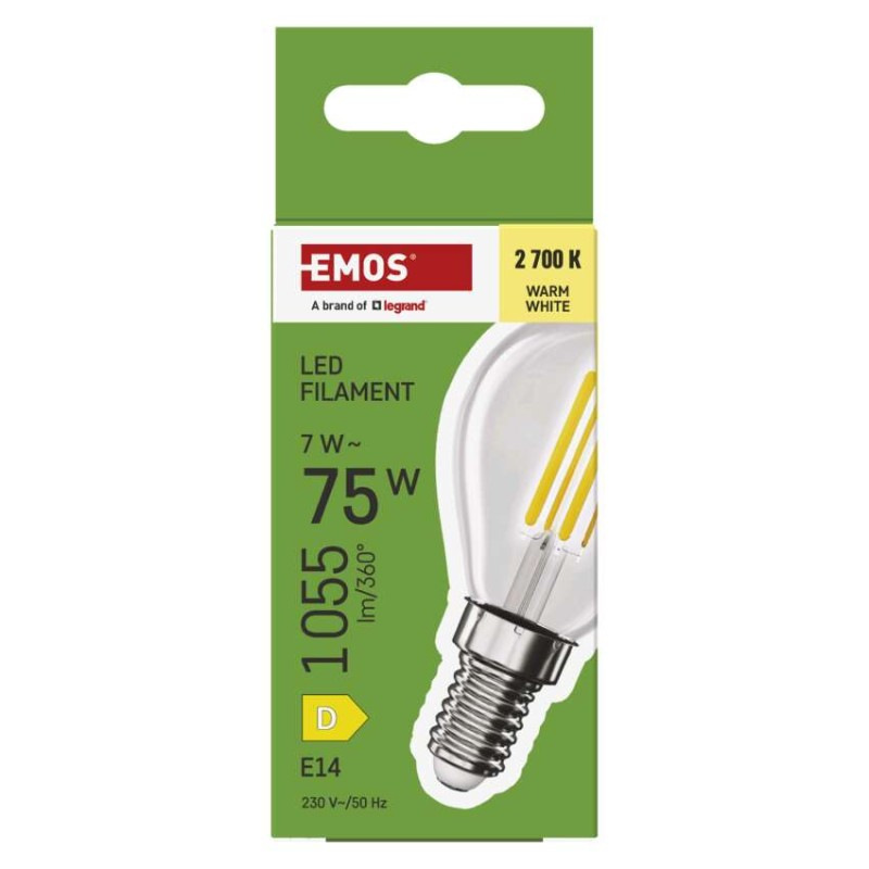 LED FLM MINI GL 7W(75W) 1055lm E14 WW 5