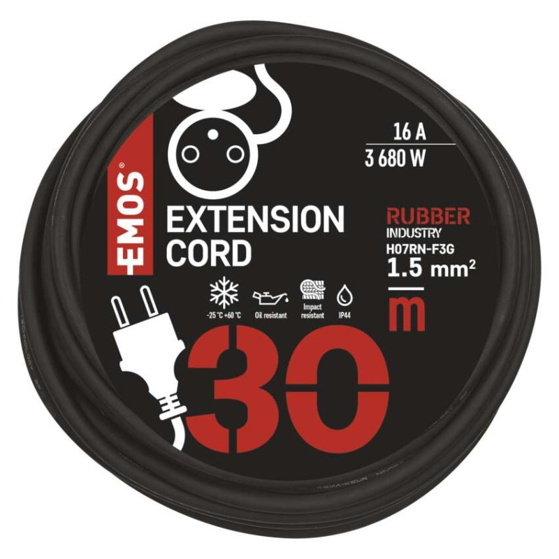 Kábel predlžovací 1Z 30m 1,5mm guma  P01730 8