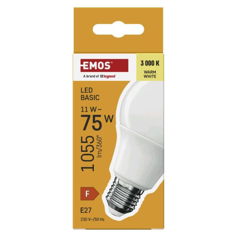 LED BASIC A60 11W(75W) 1055lm E27 WW 4