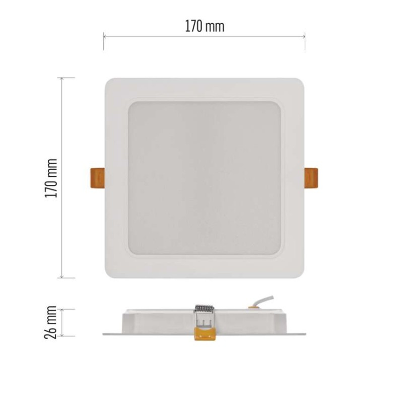 LED SVÍTIDLO RUBIC VES.ČTV 18W 1800LM IP 2