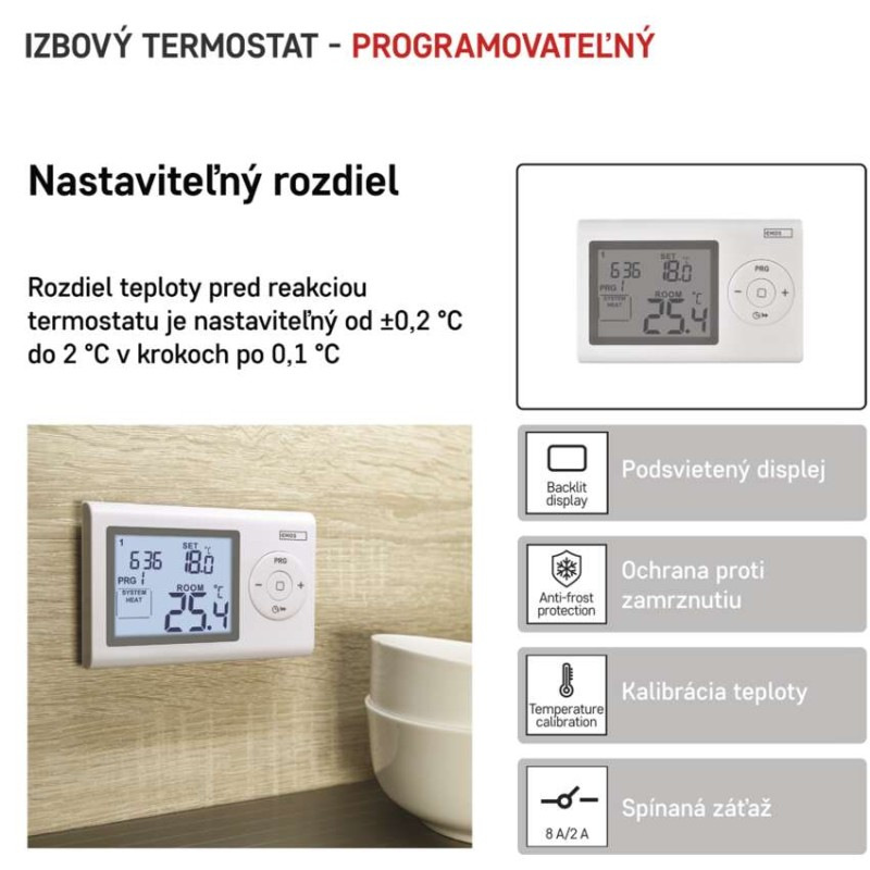 Termostat drôtový manuálny  P5607 programovateľný 1