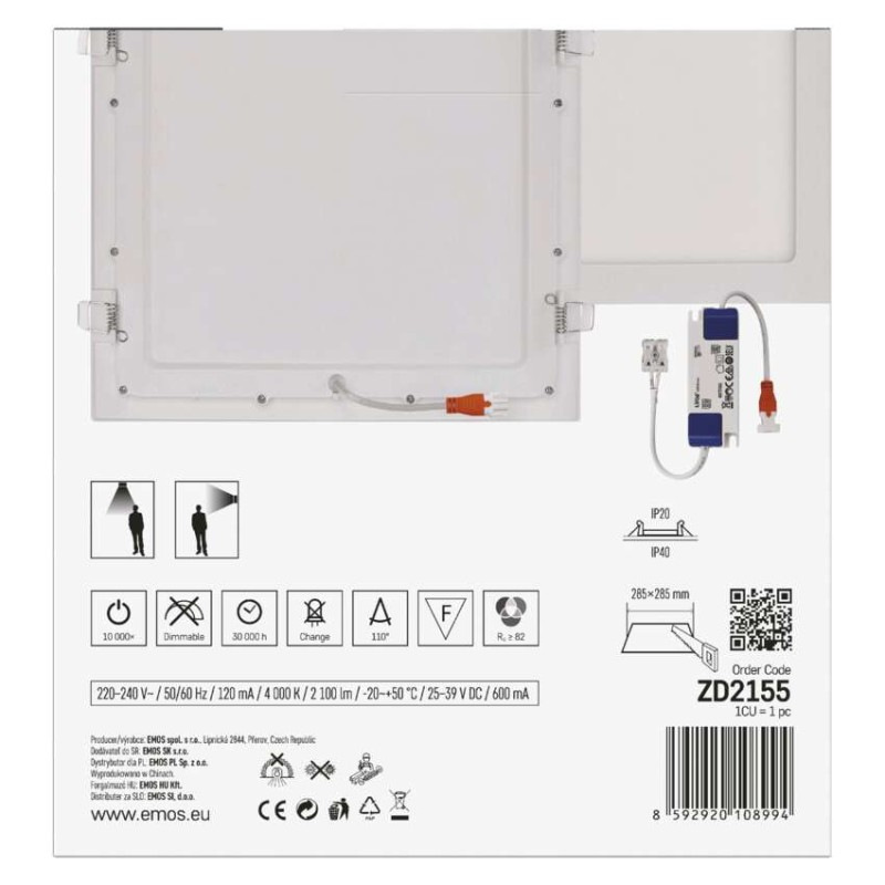 LED SVÍTIDLO NEXXO VES.ČT 25W 2100LM IP4 8