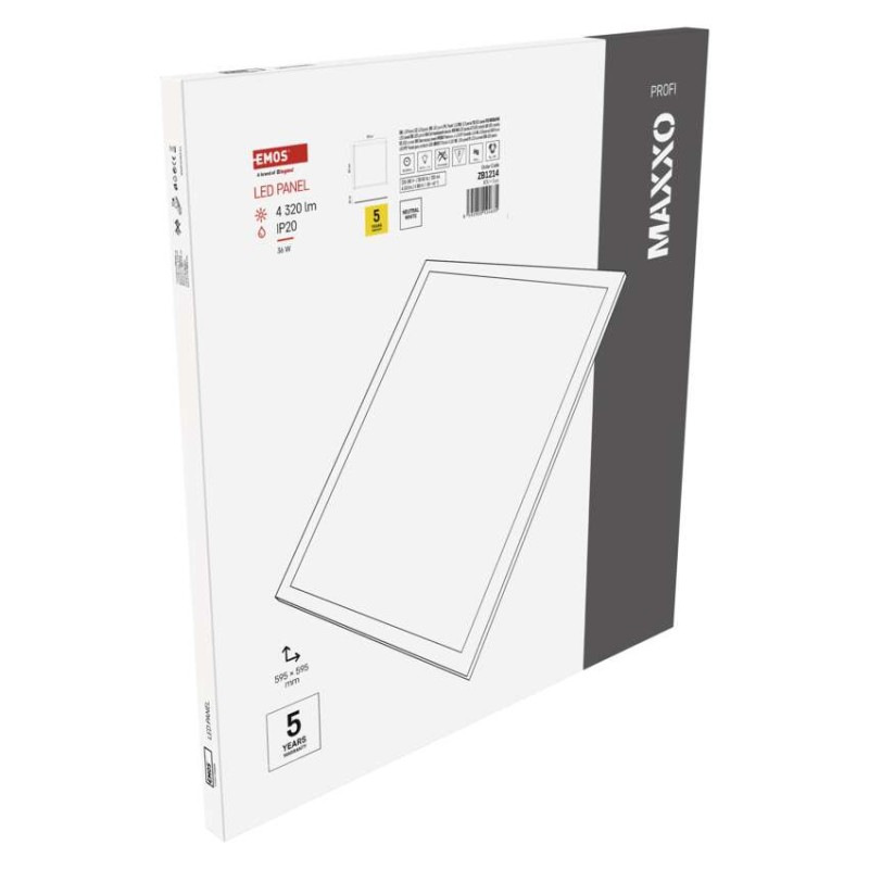 LED PANEL MAXXO V.Č 60×60 36W 4320LM IP2 10