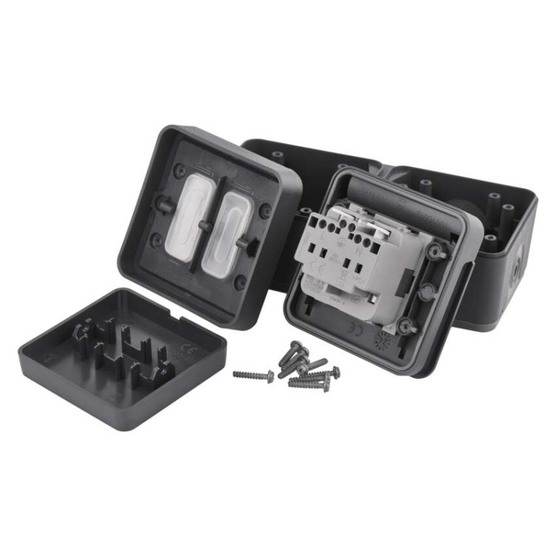 CYKLONE komb.zásuvka+prepínač č.6 nástenný IP55  D730429 10