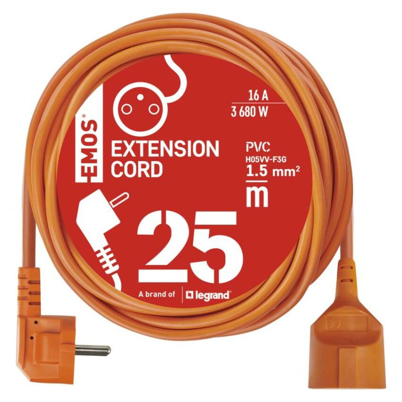 Kábel predlžovací 1Z 25m spojka 3x1,5mm2 16A   P01125 8