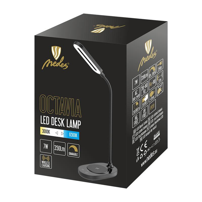 LED stolná lampa OCTAVIA 7W stmievateľná s bezdrôtovým nabíjaním - DL4301/B 1