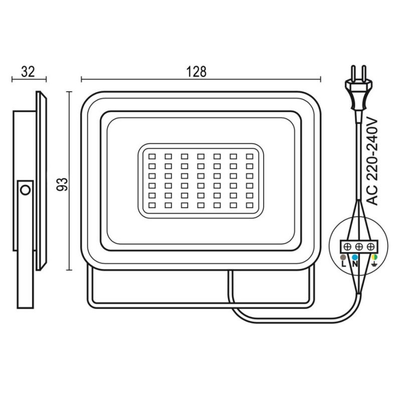 Vonkajší biely LED reflektor 20W / 4000K - LF0122 5