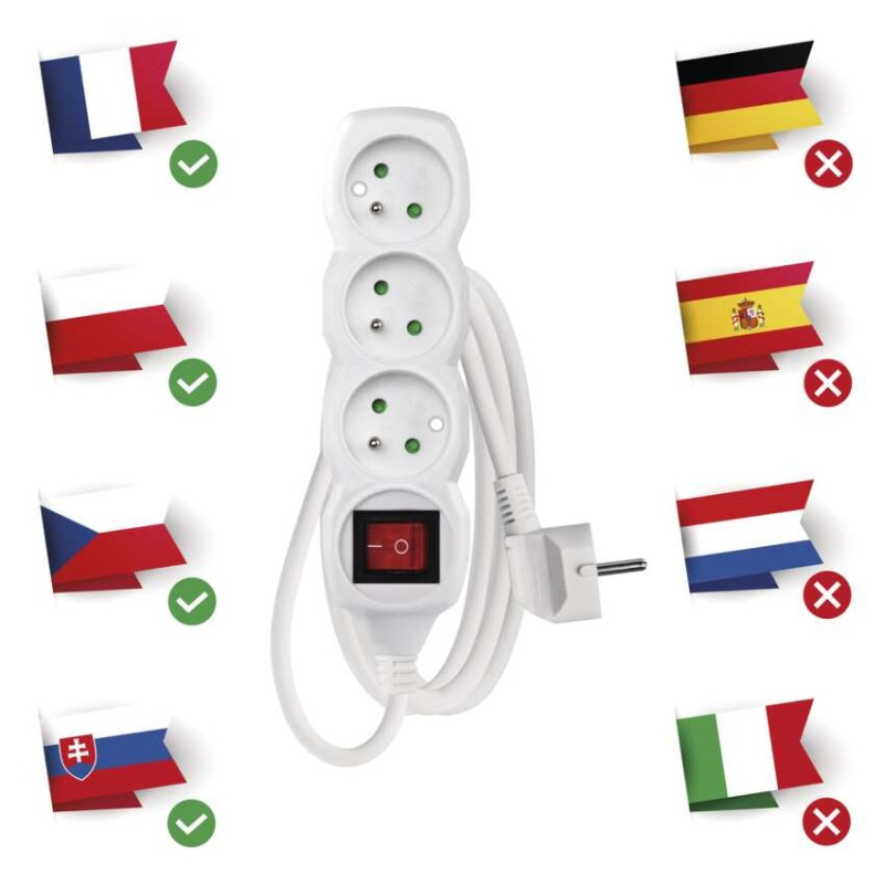 Kábel predlžovací 3Z-1,5m s vypínačom  P13115 3