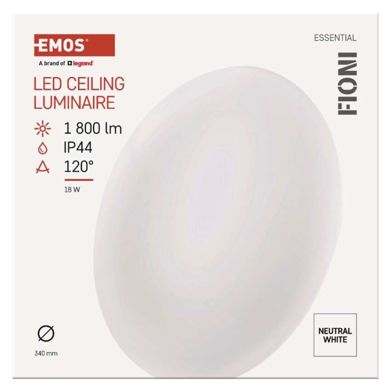 Svietidlo LED prisadené FIONI, kruhové 18W, IP44, 4000K, 8