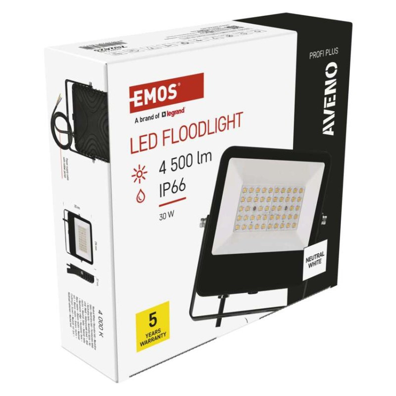 Reflektor LED 30W AVENO NW ZS2423 4000K 4500lm čierny EMOS 9