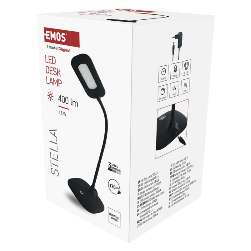 Stolná lampa LED STELLA 400lm,6,5W, čierna Z7602B 2