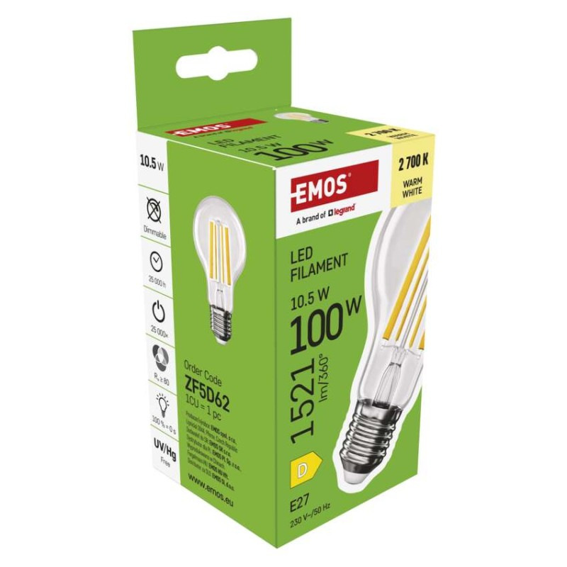 Žiarovka LED FLM A60 10,5W(100W) 1521lm E27 ZF5D62 tepl.biela 7