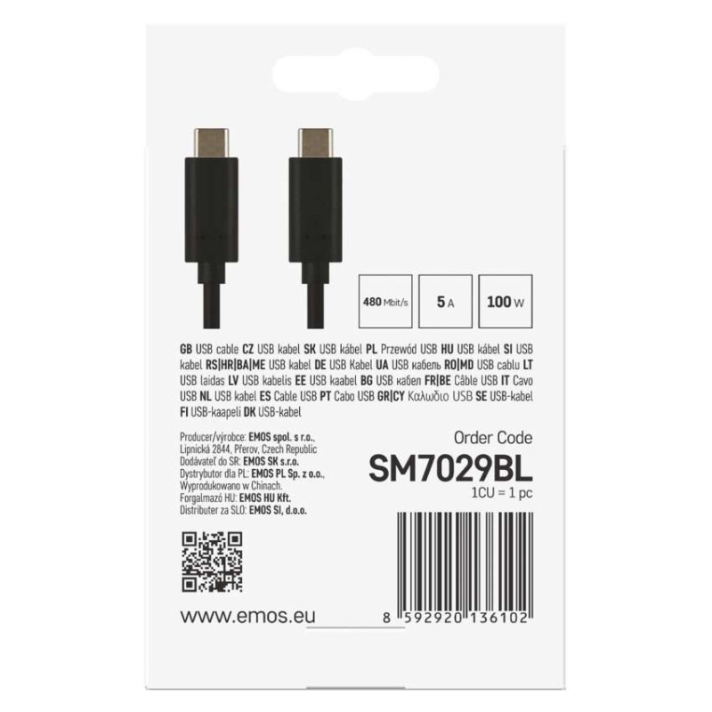 USB 2.0 C/M-C/M 2M ČERNÁ 4
