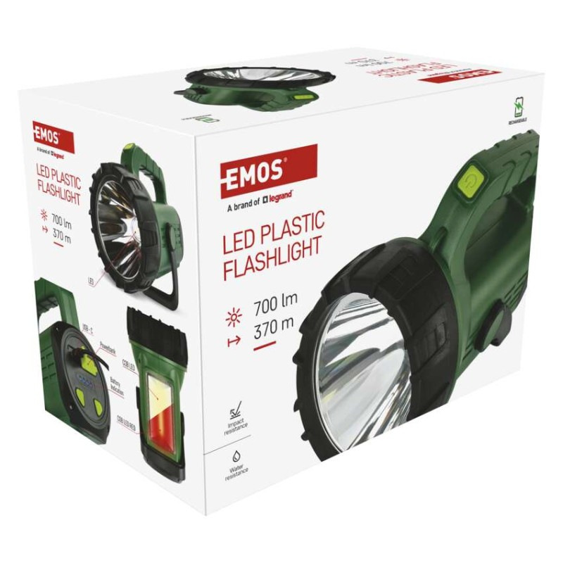 LED+COB LED NABÍJECÍ SVÍTILNA 700 LM 3 6 11