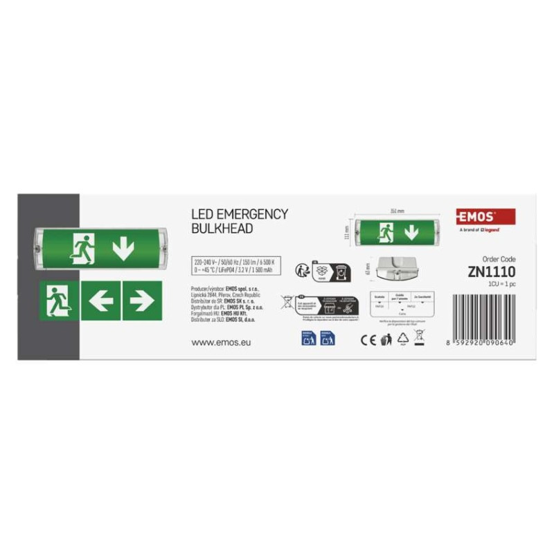 Núdzové svietidlo NESSI 3W 3hod. IP65 LED ZN1110 EMOS 8