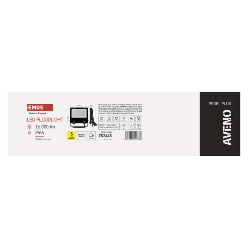 LED REFLEKTOR AVENO 100W 16000LM IP66 NW 7