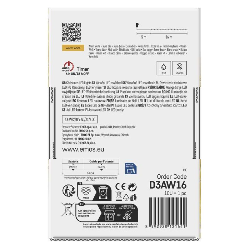 Vian. reťaz Drop 160LED IP44 8