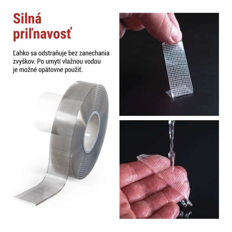 Páska obojstr. NANOGRID 19mmx3M, priehľadná EMOS F6301 2