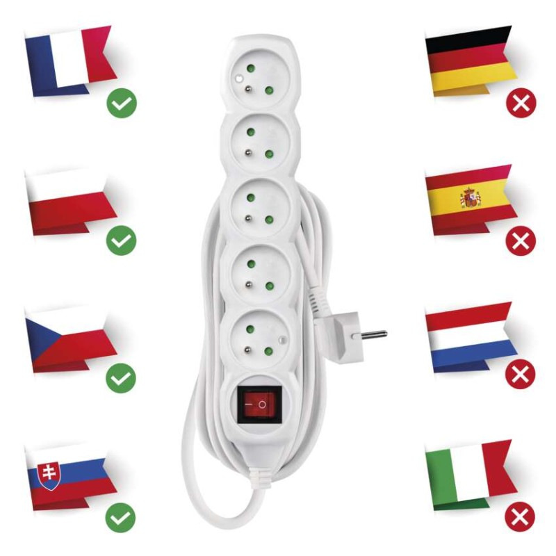 Kábel predlžovací 5Z-5m 3x1,5mm2 P1515R s vypínačom 3