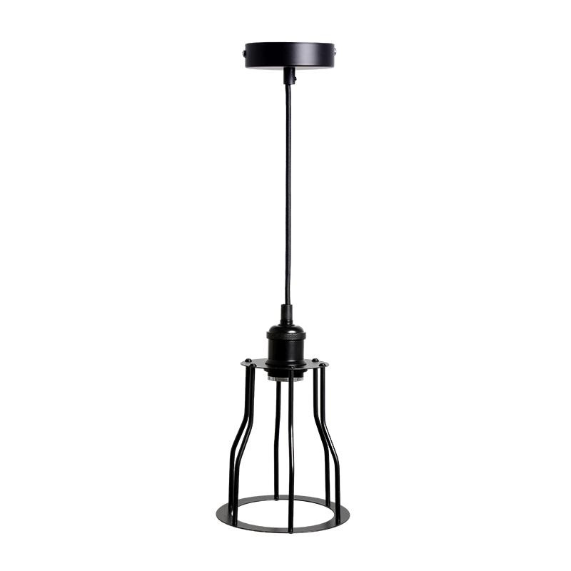 Závesné čierne kovové svietidlo 1 x E27 - ME0009 6