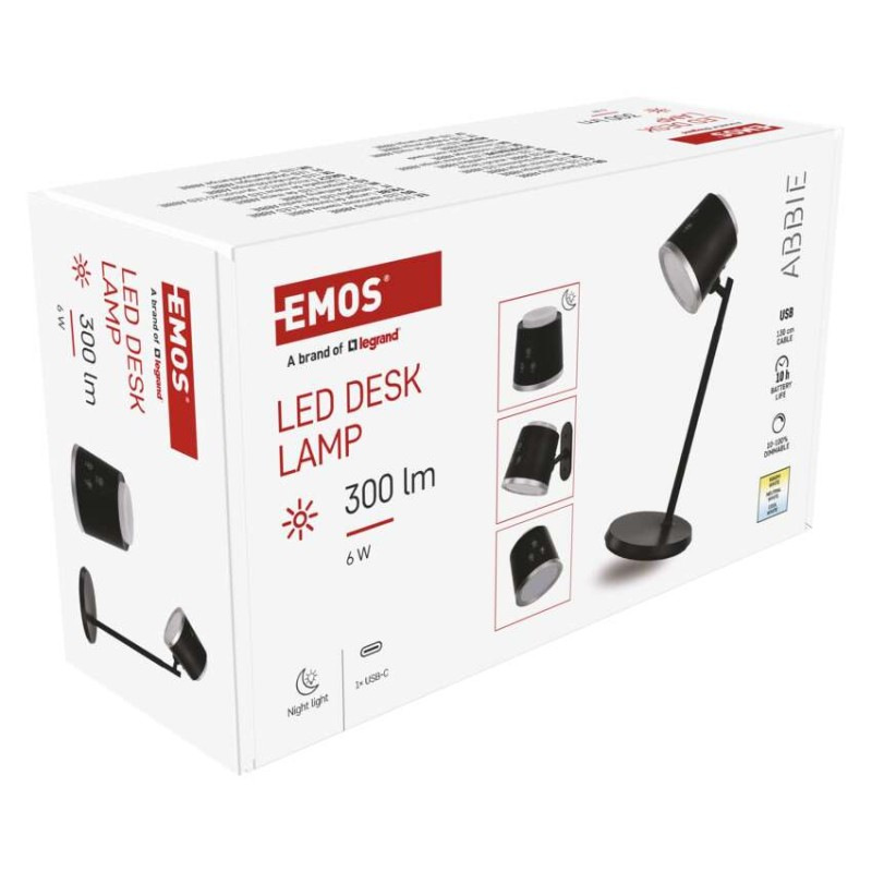 LED STOLNÍ LAMPA ABBIE ČERNÁ 12