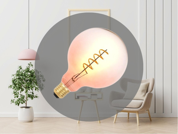 LED dekoratívny filament SPIRAL 4W PINK - TRANSPARENT - G125 / E27 / 2000K - ZSF124 4