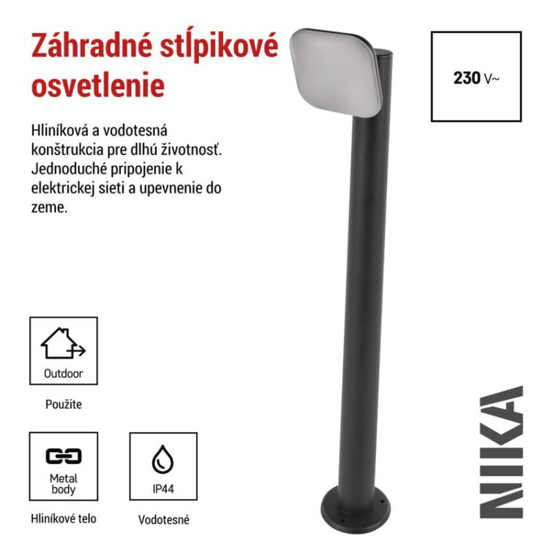 LED ZAHRADNÍ SVÍTIDLA,12,5W,IP44,900LM,S 2