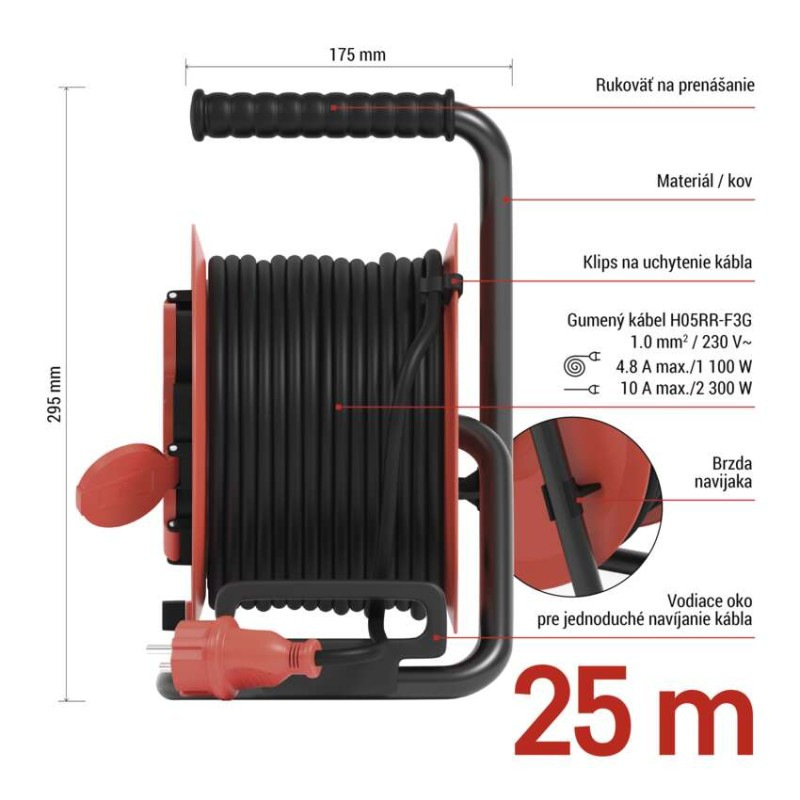 BUBEN 4Z 25M 1,0MM GUMA IP44 5