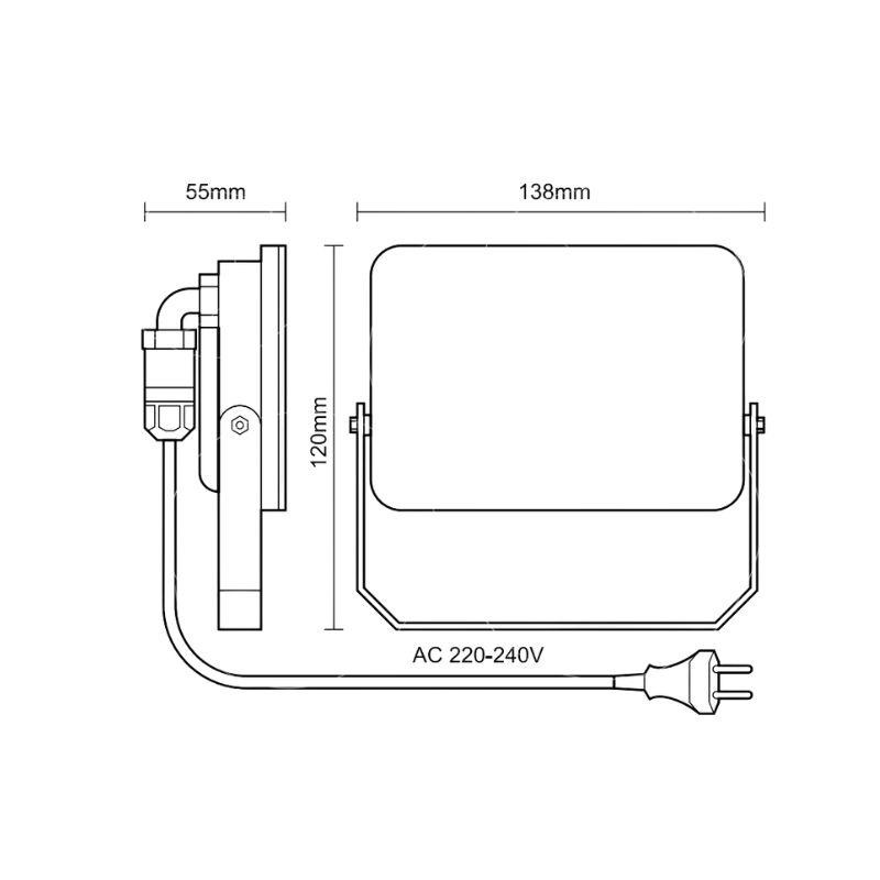 Vonkajší biely LED reflektor 20W / 4000K - LF7122 2