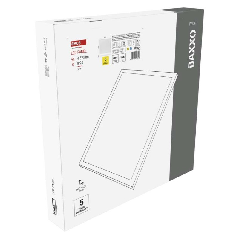 LED Panel 600x600mm 36W 4320lm IP20 NW EMOS 11