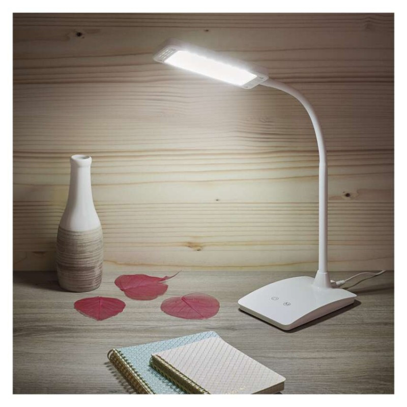 Stolná lampa LED EDDY 480lm, 6W, biela Z7599W EMOS