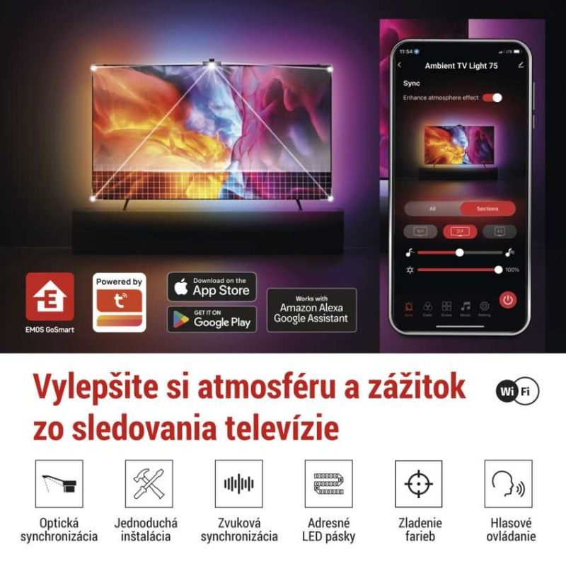 GOSMART AMBIENTNÍ OSVĚTLENÍ TV 55" 2