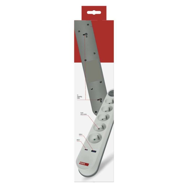 PRODLUŽKA 5Z 3M S VYP.1,5MM+USB A+C FAST 13